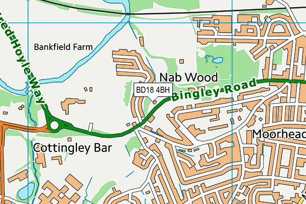 BD18 4BH map - OS VectorMap District (Ordnance Survey)