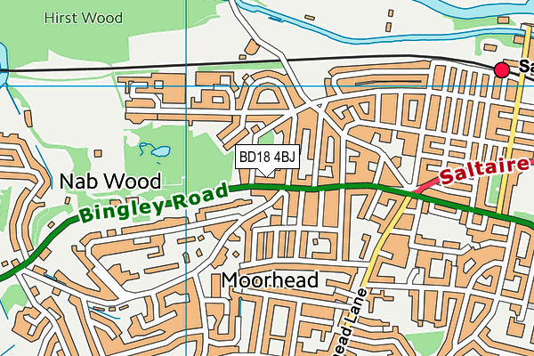 BD18 4BJ map - OS VectorMap District (Ordnance Survey)