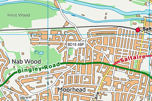 BD18 4BP map - OS VectorMap District (Ordnance Survey)