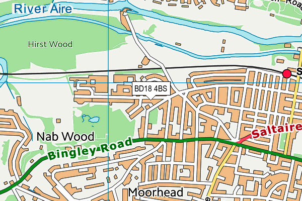 BD18 4BS map - OS VectorMap District (Ordnance Survey)