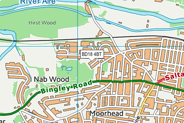 BD18 4BT map - OS VectorMap District (Ordnance Survey)