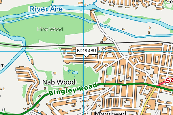 BD18 4BU map - OS VectorMap District (Ordnance Survey)