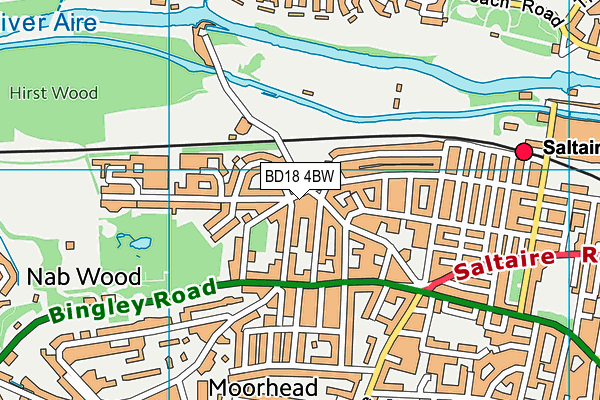 BD18 4BW map - OS VectorMap District (Ordnance Survey)