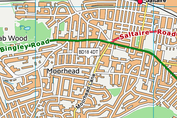 BD18 4DT map - OS VectorMap District (Ordnance Survey)