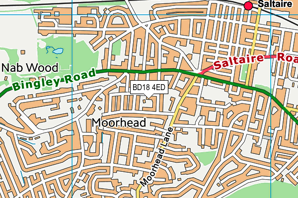 BD18 4ED map - OS VectorMap District (Ordnance Survey)