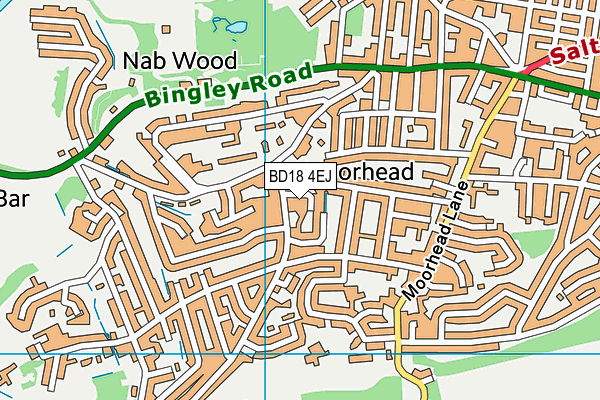 BD18 4EJ map - OS VectorMap District (Ordnance Survey)