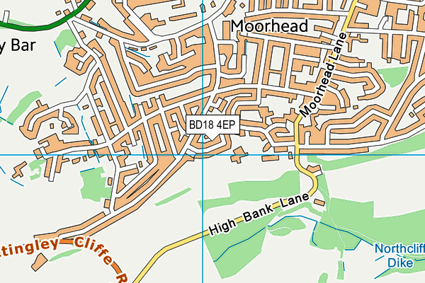 BD18 4EP map - OS VectorMap District (Ordnance Survey)