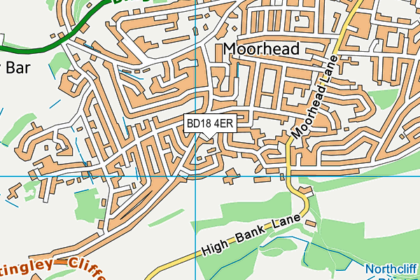 BD18 4ER map - OS VectorMap District (Ordnance Survey)