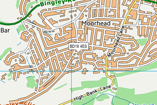 BD18 4ES map - OS VectorMap District (Ordnance Survey)