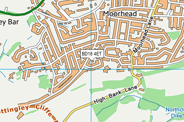 BD18 4ET map - OS VectorMap District (Ordnance Survey)