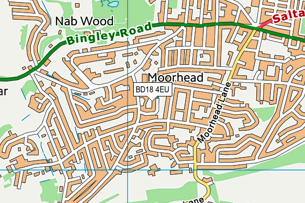 BD18 4EU map - OS VectorMap District (Ordnance Survey)