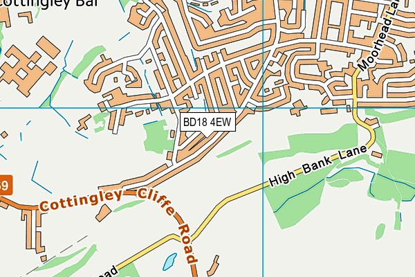 BD18 4EW map - OS VectorMap District (Ordnance Survey)