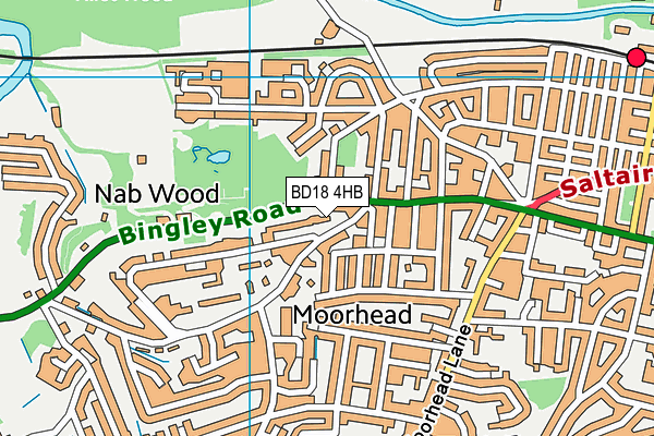 BD18 4HB map - OS VectorMap District (Ordnance Survey)