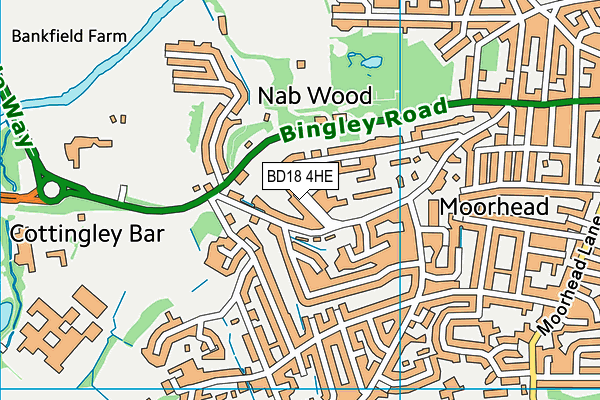 BD18 4HE map - OS VectorMap District (Ordnance Survey)