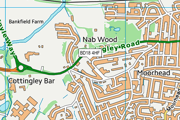 BD18 4HF map - OS VectorMap District (Ordnance Survey)