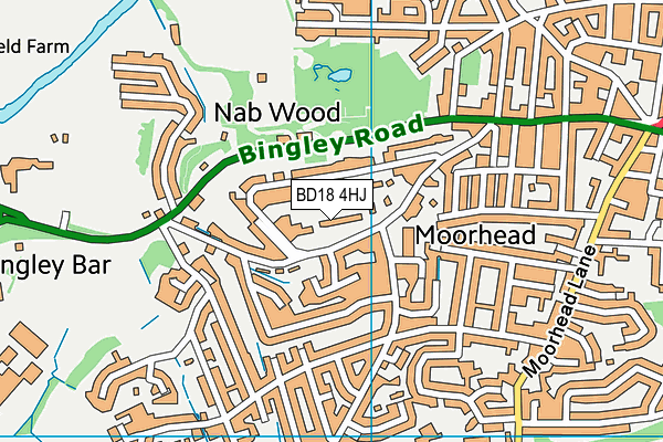 BD18 4HJ map - OS VectorMap District (Ordnance Survey)