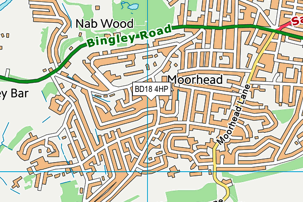 BD18 4HP map - OS VectorMap District (Ordnance Survey)