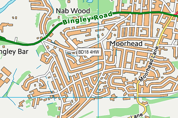 BD18 4HW map - OS VectorMap District (Ordnance Survey)