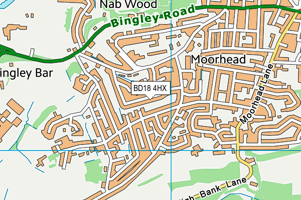 BD18 4HX map - OS VectorMap District (Ordnance Survey)