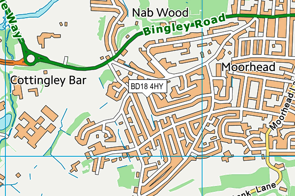 BD18 4HY map - OS VectorMap District (Ordnance Survey)