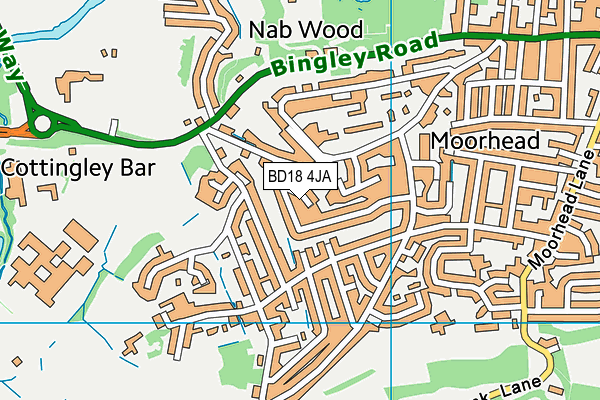 BD18 4JA map - OS VectorMap District (Ordnance Survey)