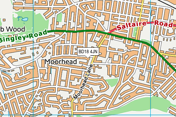 BD18 4JN map - OS VectorMap District (Ordnance Survey)