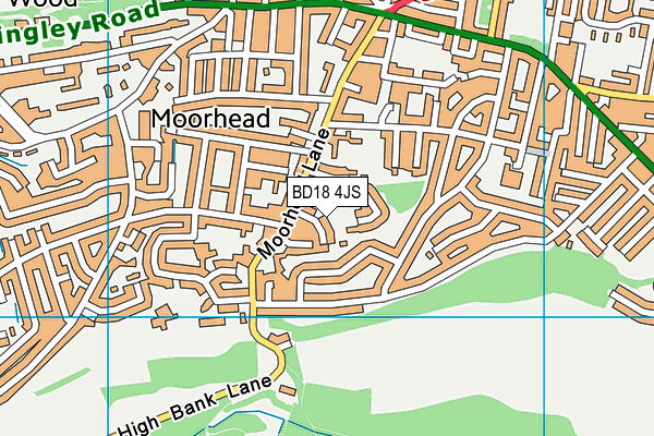 BD18 4JS map - OS VectorMap District (Ordnance Survey)