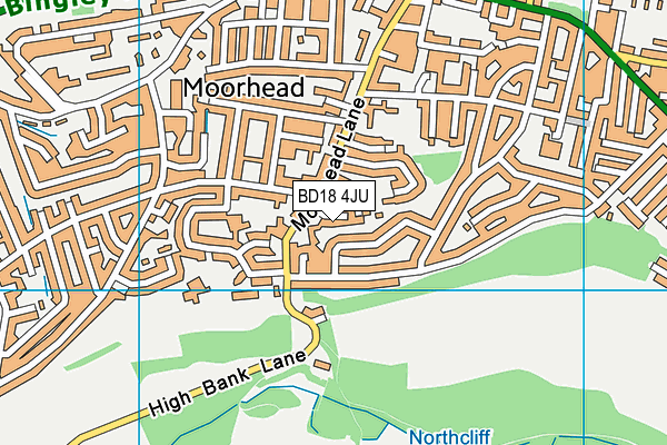 BD18 4JU map - OS VectorMap District (Ordnance Survey)