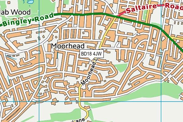 BD18 4JW map - OS VectorMap District (Ordnance Survey)