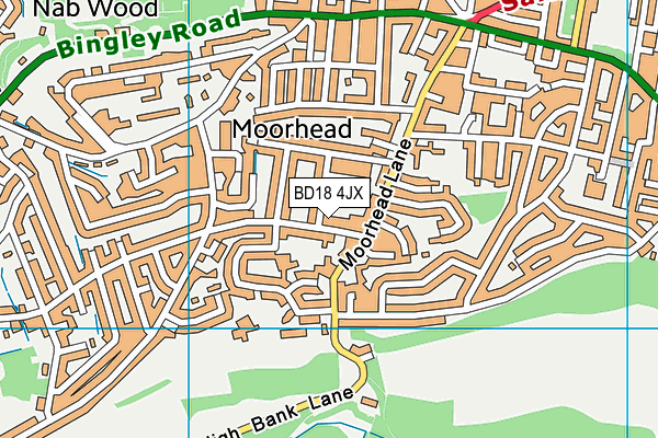 BD18 4JX map - OS VectorMap District (Ordnance Survey)