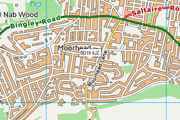 BD18 4JZ map - OS VectorMap District (Ordnance Survey)