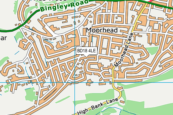 BD18 4LE map - OS VectorMap District (Ordnance Survey)