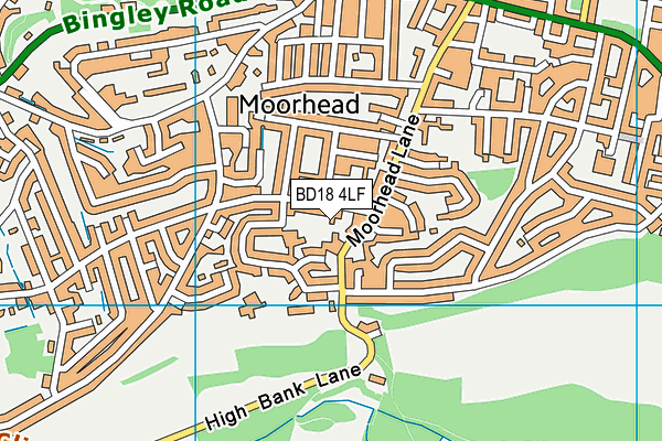 BD18 4LF map - OS VectorMap District (Ordnance Survey)