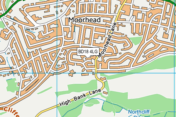BD18 4LG map - OS VectorMap District (Ordnance Survey)