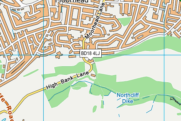 Northcliffe Golf Club map (BD18 4LJ) - OS VectorMap District (Ordnance Survey)