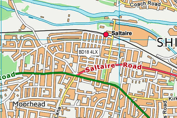 BD18 4LX map - OS VectorMap District (Ordnance Survey)