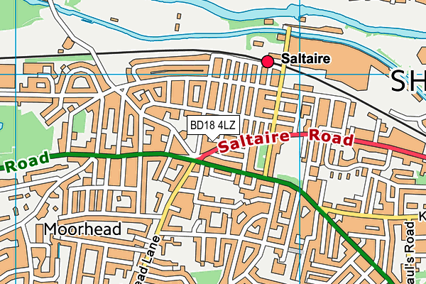 BD18 4LZ map - OS VectorMap District (Ordnance Survey)