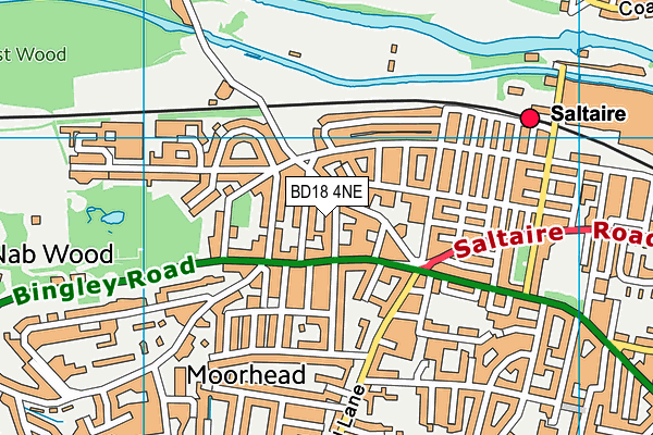 BD18 4NE map - OS VectorMap District (Ordnance Survey)