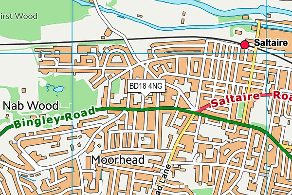 BD18 4NG map - OS VectorMap District (Ordnance Survey)