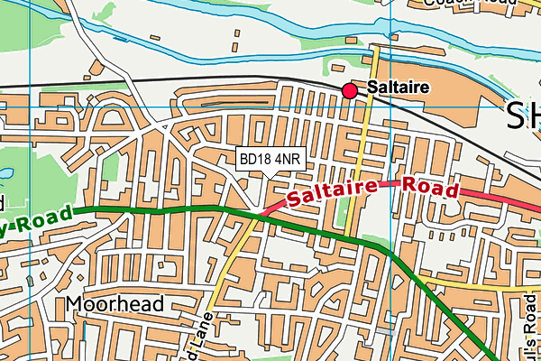 Saltaire Primary School map (BD18 4NR) - OS VectorMap District (Ordnance Survey)