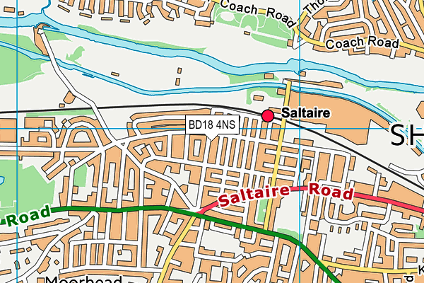 BD18 4NS map - OS VectorMap District (Ordnance Survey)