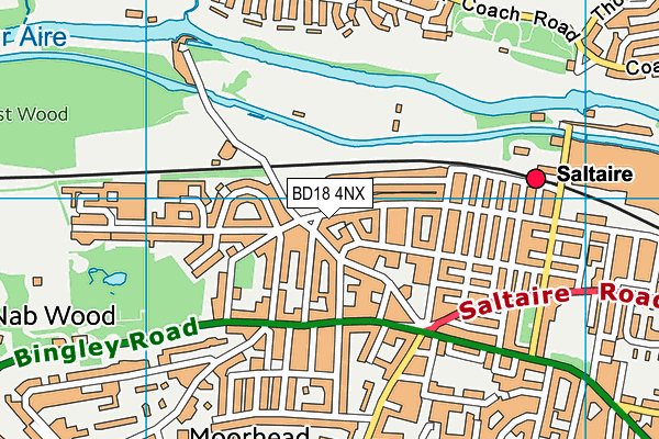 BD18 4NX map - OS VectorMap District (Ordnance Survey)