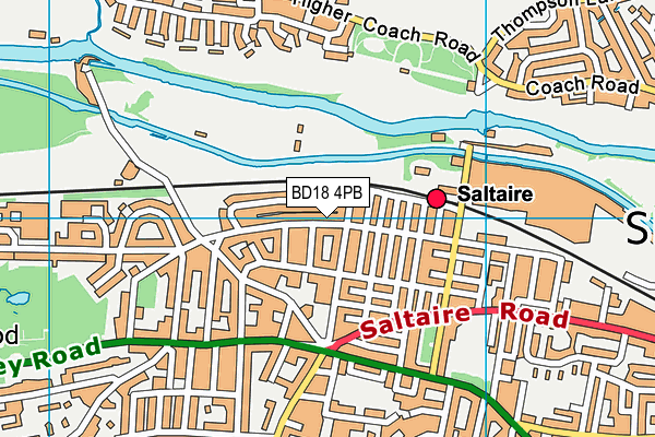 BD18 4PB map - OS VectorMap District (Ordnance Survey)