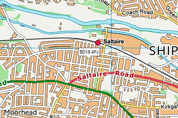 BD18 4PJ map - OS VectorMap District (Ordnance Survey)