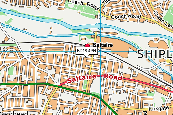 BD18 4PN map - OS VectorMap District (Ordnance Survey)