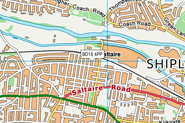 BD18 4PP map - OS VectorMap District (Ordnance Survey)