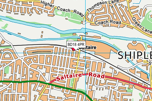 BD18 4PR map - OS VectorMap District (Ordnance Survey)