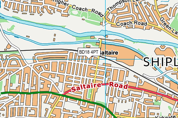 BD18 4PT map - OS VectorMap District (Ordnance Survey)