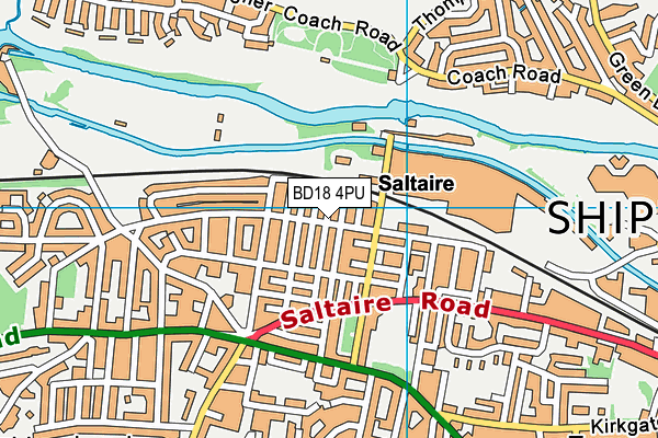 BD18 4PU map - OS VectorMap District (Ordnance Survey)