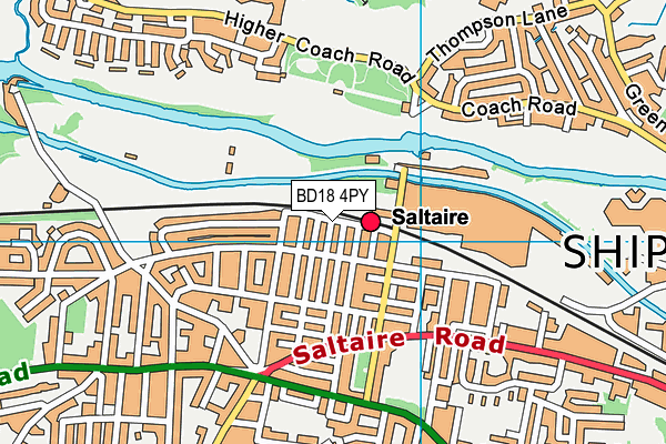 BD18 4PY map - OS VectorMap District (Ordnance Survey)